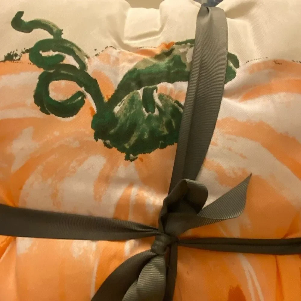 Harvest Home Pumpkin Decorative Pillows Set of 2 NWT Fall / Thanksgiving Decor